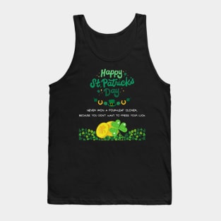 Happy St. Patrick Shamrock Shenanigans Irish Luck Tank Top